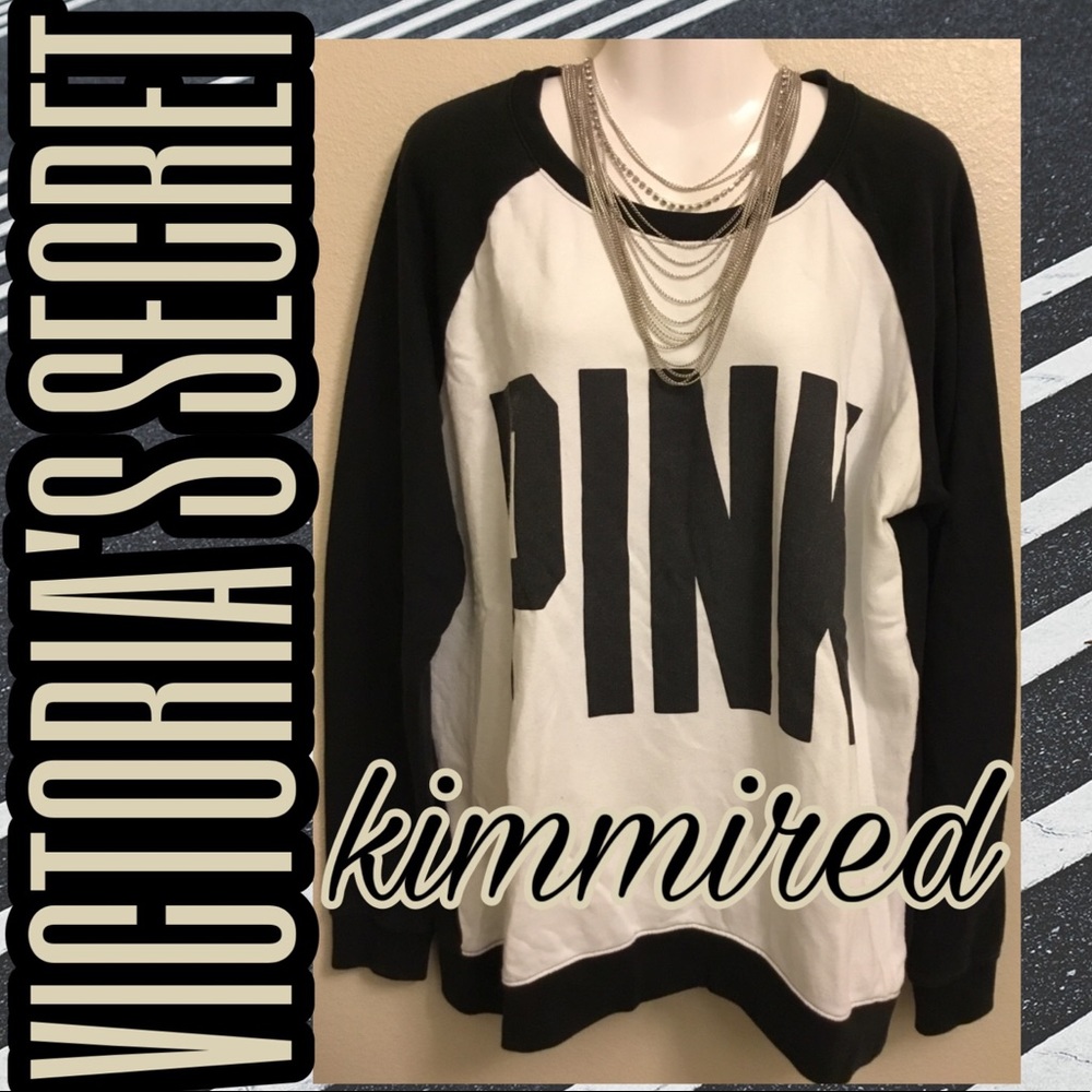 Black/White Victoria’s Secret PINK Sweatshirt ~ L